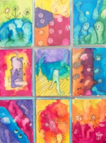 watercolor trading cards