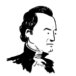 Black and white doodle of James Monroe