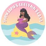 Dark skinned, cartoon mermaid reading