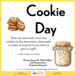 Event title, scheduling information, and description with illustrations of a jar with flour in it an