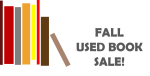 Lines representing books next to text "Fall Used Book Sale"