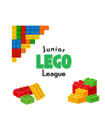 Junior Lego league with Lego bricks.