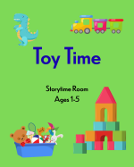 Green Background with pictures of toys