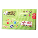 Makey Makey invention kit box featuring icons of a banana, guitar, globe, and a controller. Includes