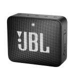 Black mini speaker with JBL in white