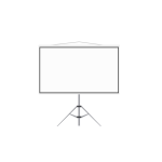 white screen used to project images onto.