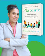 Woman with book cover