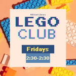 Lego Club with lego bricks in background