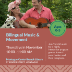 Two performers stand side-by-side, looking at one another. The woman, on the left, is holding a stuf