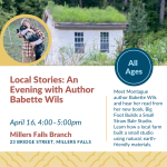 Local Author Talk with Babette Wils at Millers Falls Library Branch April 2026