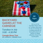 Backyard Games at the Carnegie in July.