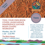 Launchspace Leather Book Cover Tooling Workshop July 2026 at The Brick House.