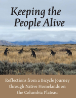 Five figures work in a field