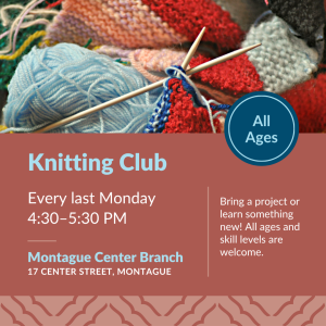 Knitting Club at Montague Center image