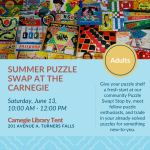 June Puzzle Swap at the Carnegie Library 2026.