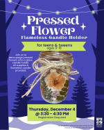 Flyer for Flameless Pressed Flower Tea Lights for Teens