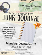 Flyer for Teen Junk Journaling