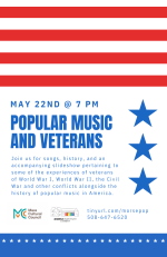 Popular Music and Veterans  Flyer