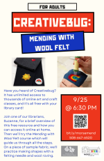 Mending with Wool Felt Flyer 