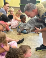 Young audience is reacting to realistic baby dinosur