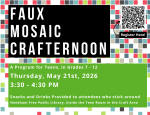 Crafternoon - Faux Mosaics in the Teen Room Craft Area, May 2026