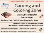 Gaming and Coloring for GRADES 7-12! - December 2025