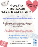 Take and Make Kit - POETRY Postcards! - April 2026