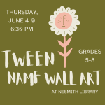June 2026 Tween Name Wall Art