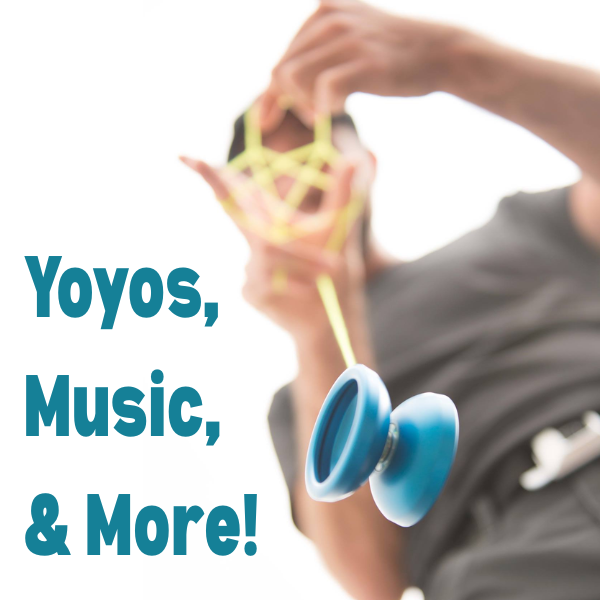 man holding yoyo.