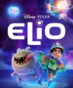 Kid wearing a helmet running away from a spaceship.