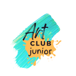 Turquoise paint stroke with yellow paint splotch.