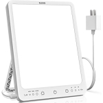 a light therapy lamp, featuring a white lightup screen