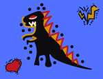 Basquiat style dinosaur
