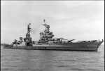 a large black and white photo of the USS Indianapolis.