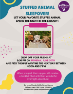 Stuffed animal sleepover.