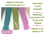 Crochet bookmarks with program details