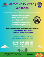 Community Wellness 1:00-4:00 in the Community Room!
