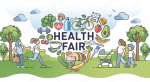 assorted images of health related things in the shape of a heart