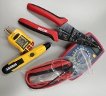 Digital Multimeter, Voltage Test Kit, Wire Stripper