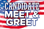Flag with Meet-and-Greet in big letters