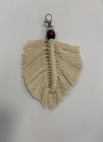Macrame feather charm