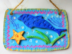 colorful clay tile kulina folk art