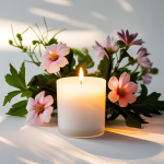 candle with flowers