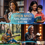 woman, child, man reading