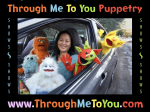 a puppeteer and her puppets in a car