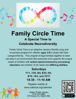 Family Circle Time Summer Fall 2026 poster.