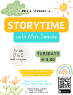storytime with miss simone poster.