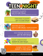 Teen Nights poster.