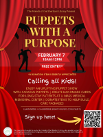 puppet show and a make care packages for long-term hospital patients