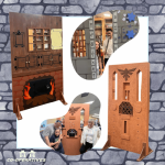 background gray stone foreground 2 puzzle walls and people solving them